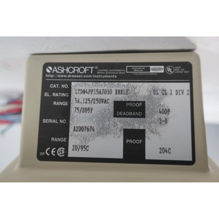 Ashcroft 75-205F 125/250V-Ac Temperature Controller LTDN4PP15A7030 XBXLE